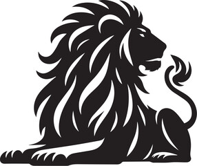 Silhouette lion vector illustration