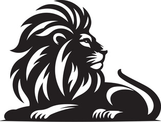 Silhouette lion vector illustration