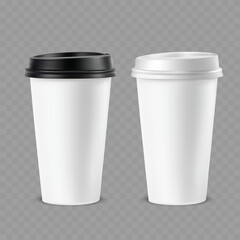 Disposable Coffee Cup with Paper Sleeve Mockup for Branding Vector