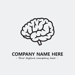 Brain illustration black and white for logo company vector image
