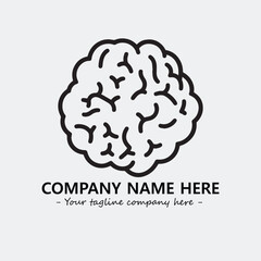 Brain illustration black and white for logo company vector image
