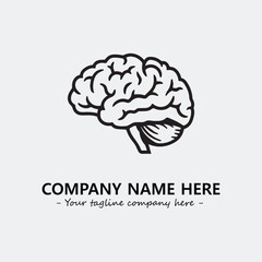 Brain illustration black and white for logo company vector image
