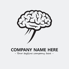 Brain illustration black and white for logo company vector image
