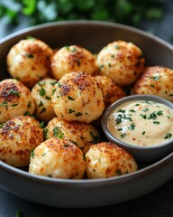 Fototapeta premium Crispy Cauliflower Bites with Ranch Dip