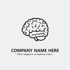 Brain illustration black and white for logo company vector image
