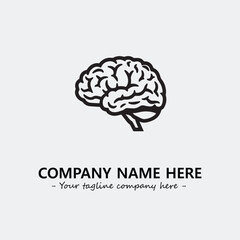 Brain illustration black and white for logo company vector image
