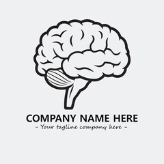Brain illustration black and white for logo company vector image

