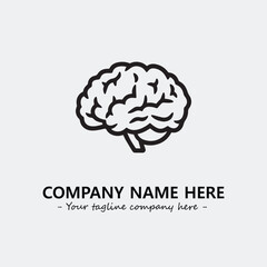 Brain illustration black and white for logo company vector image

