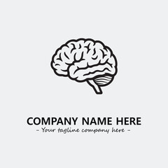 Brain illustration black and white for logo company vector image
