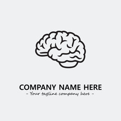 Brain illustration black and white for logo company vector image
