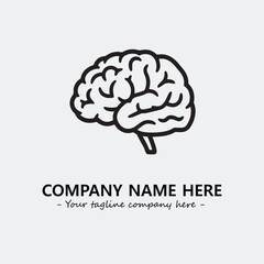 Brain illustration black and white for logo company vector image
