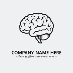 Brain illustration black and white for logo company vector image
