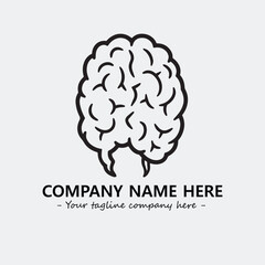 Brain illustration black and white for logo company vector image

