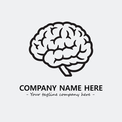 Brain illustration black and white for logo company vector image
