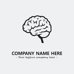 Brain illustration black and white for logo company vector image
