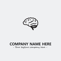 Brain illustration black and white for logo company vector image
