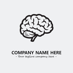 Brain illustration black and white for logo company vector image
