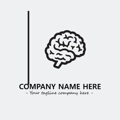 Brain illustration black and white for logo company vector image
