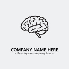 Brain illustration black and white for logo company vector image
