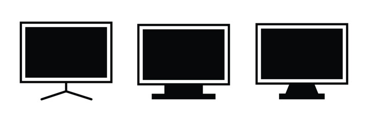  computer monitor icons . Computer icon set. 