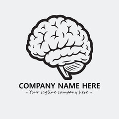 Brain illustration black and white for logo company vector image
