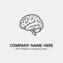 Brain illustration black and white for logo company vector image

