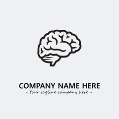 Brain illustration black and white for logo company vector image
