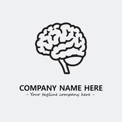 Brain illustration black and white for logo company vector image
