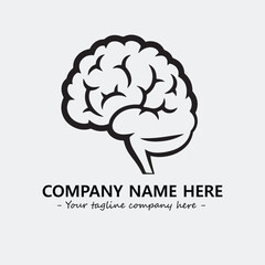 Brain illustration black and white for logo company vector image
