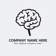 Brain illustration black and white for logo company vector image
