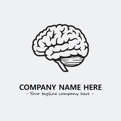 Brain illustration black and white for logo company vector image
