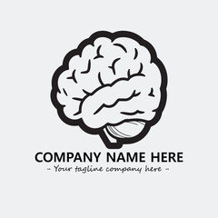Brain illustration black and white for logo company vector image
