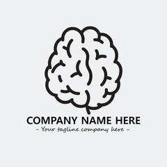 Brain illustration black and white for logo company vector image
