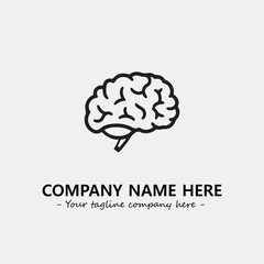 Brain illustration black and white for logo company vector image
