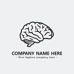Brain illustration black and white for logo company vector image
