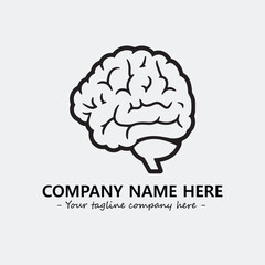 Brain illustration black and white for logo company vector image
