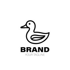 Duck Logo. Duck Logo Design. Duck Logo Brand. Duck Logo Vector Design Isolated on White Background