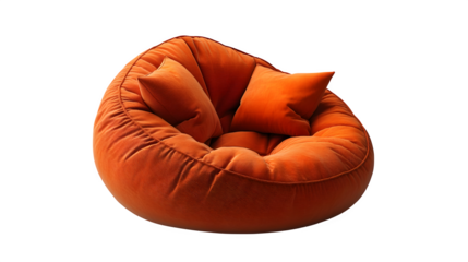 Comfortable bean bag chair top view isolated on white background