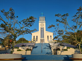 Facade of the main church in the town of Gon&ccedil;alves in Minas Gerais, Brazil