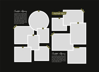 Pictures or photos frame collage abstract photo frames and digital photo wall template