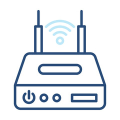 Wifi Router Icon Two Color Outline Style. Vector Illustration For Graphic Design