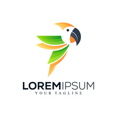 Abstract parrot logo design