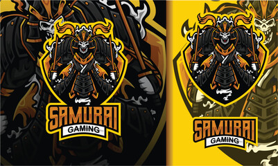 Samurai skull mascot logo