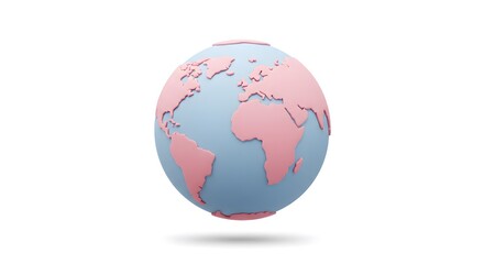 Fototapeta premium Stylized Earth Globe World Map Graphic Isolated on White Background