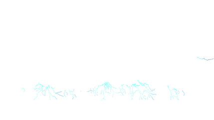 Fototapeta premium Dark thunder cloud with lightning bolt isolated on white background