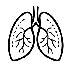 Hand Drawn Human Lungs Illustration