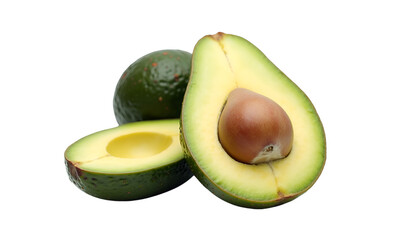Avocado Fruit on White Background