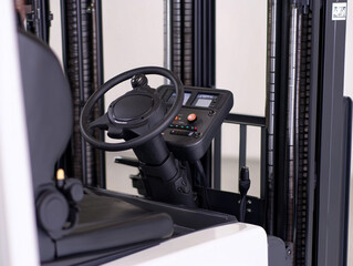 Forklift steering column with control levers

