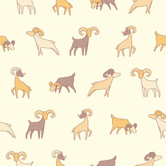 Fototapeta premium Vector Goat Pattern Illustration Seamless for Wallpaper Background Cover Packaging