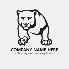 Panther illustration black and white for logo company vector image
